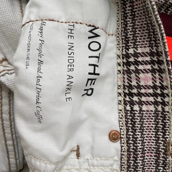 NWT Mother The Insider Plaid Print Ankle Pants - Picture 7 of 8